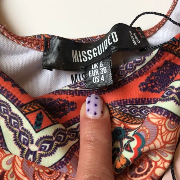 NWT missguided one piece Paisley  cut out Swimsuit - Picture 13 of 13